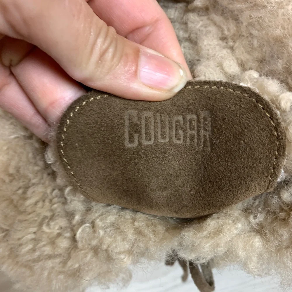 Cougar Devon Ankle‎ Boots Womens 8 Tan Waterproof Suede Shearling Sneaker Boot